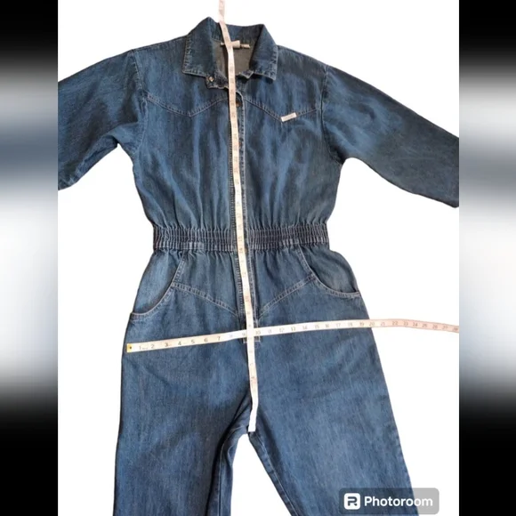 Vintage 80s 90sWomen's Jump suit denim jeans size Small / Medium - Picture 4 of 12
